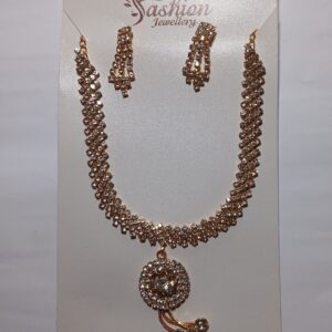 Golden Pendent Type Neck Lace for Women with Small Stone