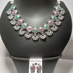 Oxydised White Kundan Necklace for Woman