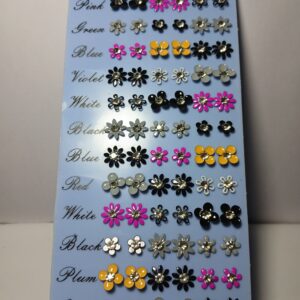 Fiber Multi color Flower Ear Ring Full Set for Children 36 pcs