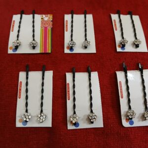Small Diamond Stone Hair clips Pins Set-2 | pack of 6 |