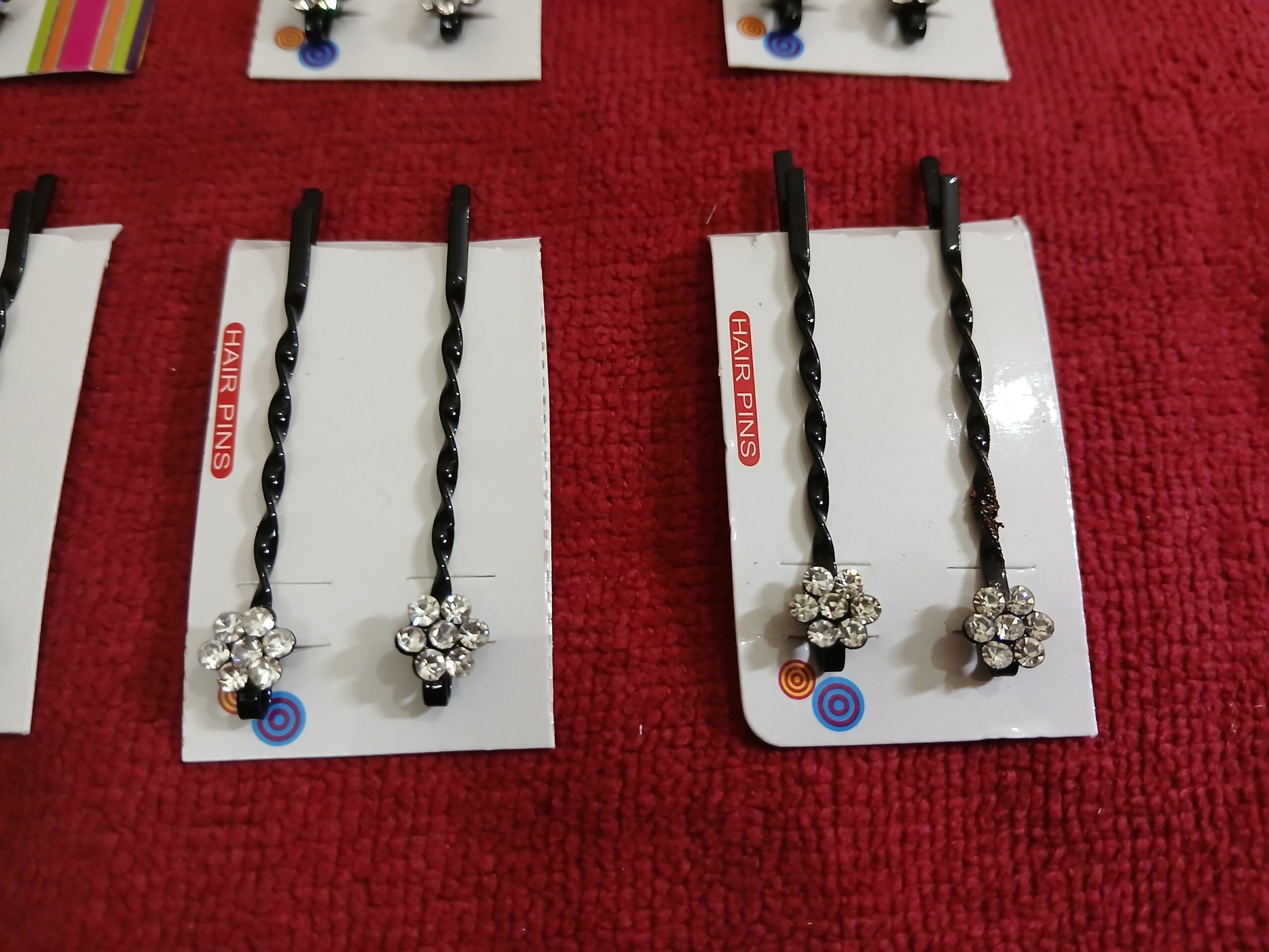 Small Diamond Stone Hair clips Pins Set-2 | pack of 6 | - Image 6