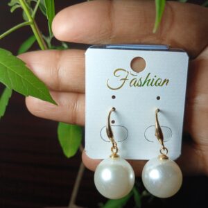 Gold Plated Big Round Pearl Ear Rings | Most Affordable Collection|
