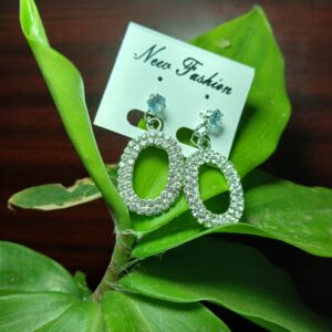White Stone Contemporary Drop Earrings Exclusive