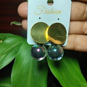 Korean Round Glossy Blue Violet Colour Hoop ear Ring