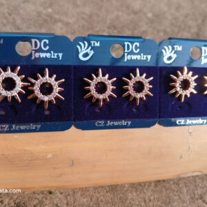 Corporate Golden White Stone Sun Type Earring |Best For Office Use | 1Pair|